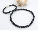 Black cultured<br>pearl necklace<br>6.5 - 7.0 mm